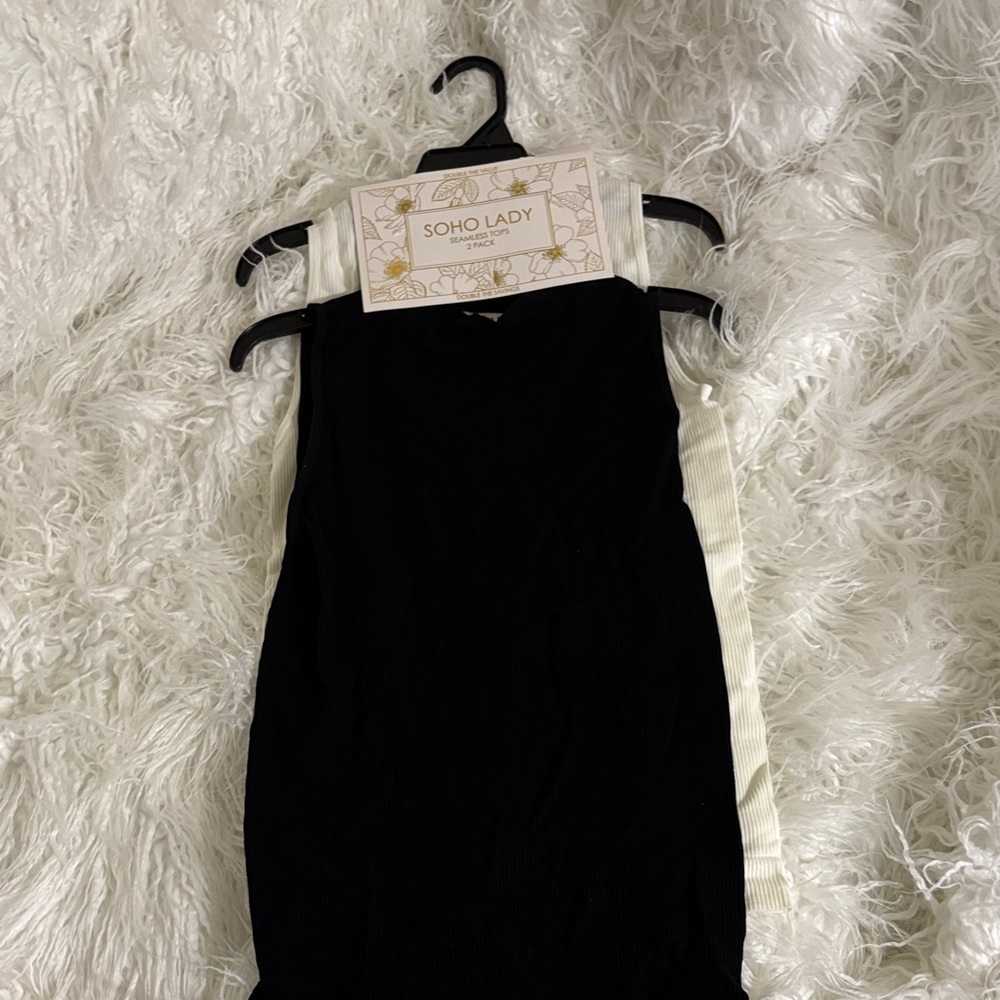 Black and White Sleeveless Tops